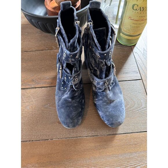 REBECCA MINKOFF Women's Moon Crushed Velvet Logan Booties Size 7.5 - Picture 3 of 9